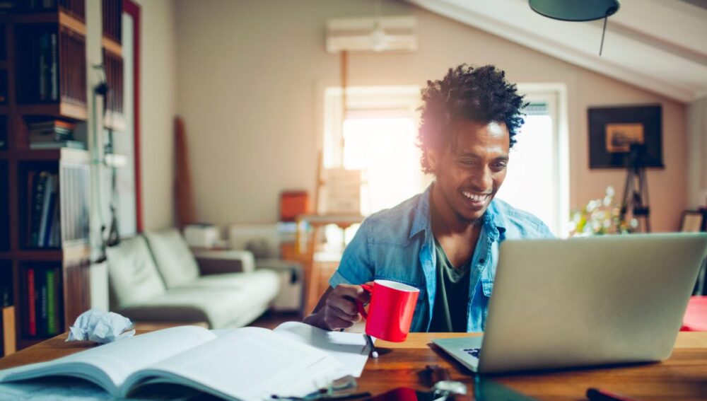 man with laptop